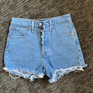 Levi’s high rise denim shorts